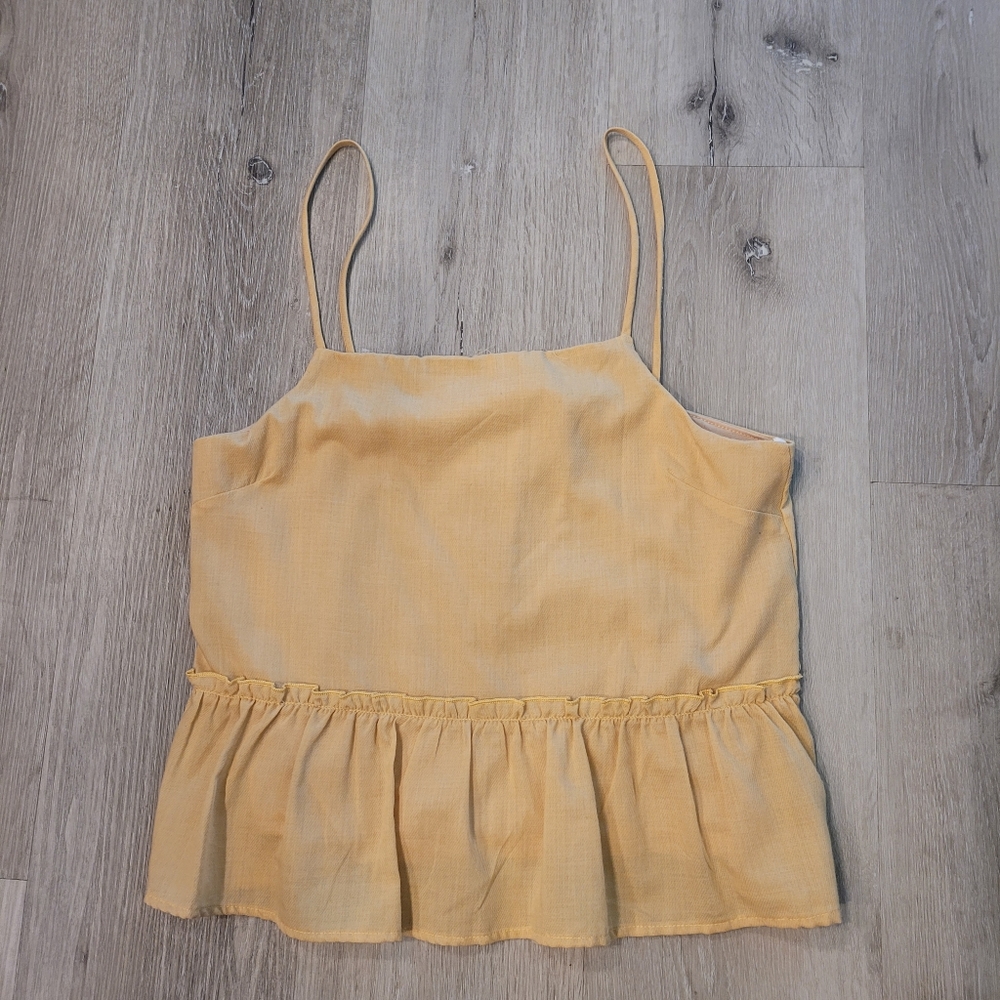 Emory Park Yellow Tiered Sleeveless Blouse